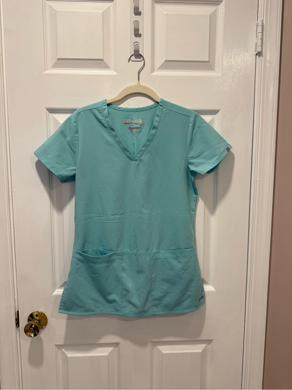 Grey's Anatomy Aqua V-Neck Short Sleeve Scrub Top